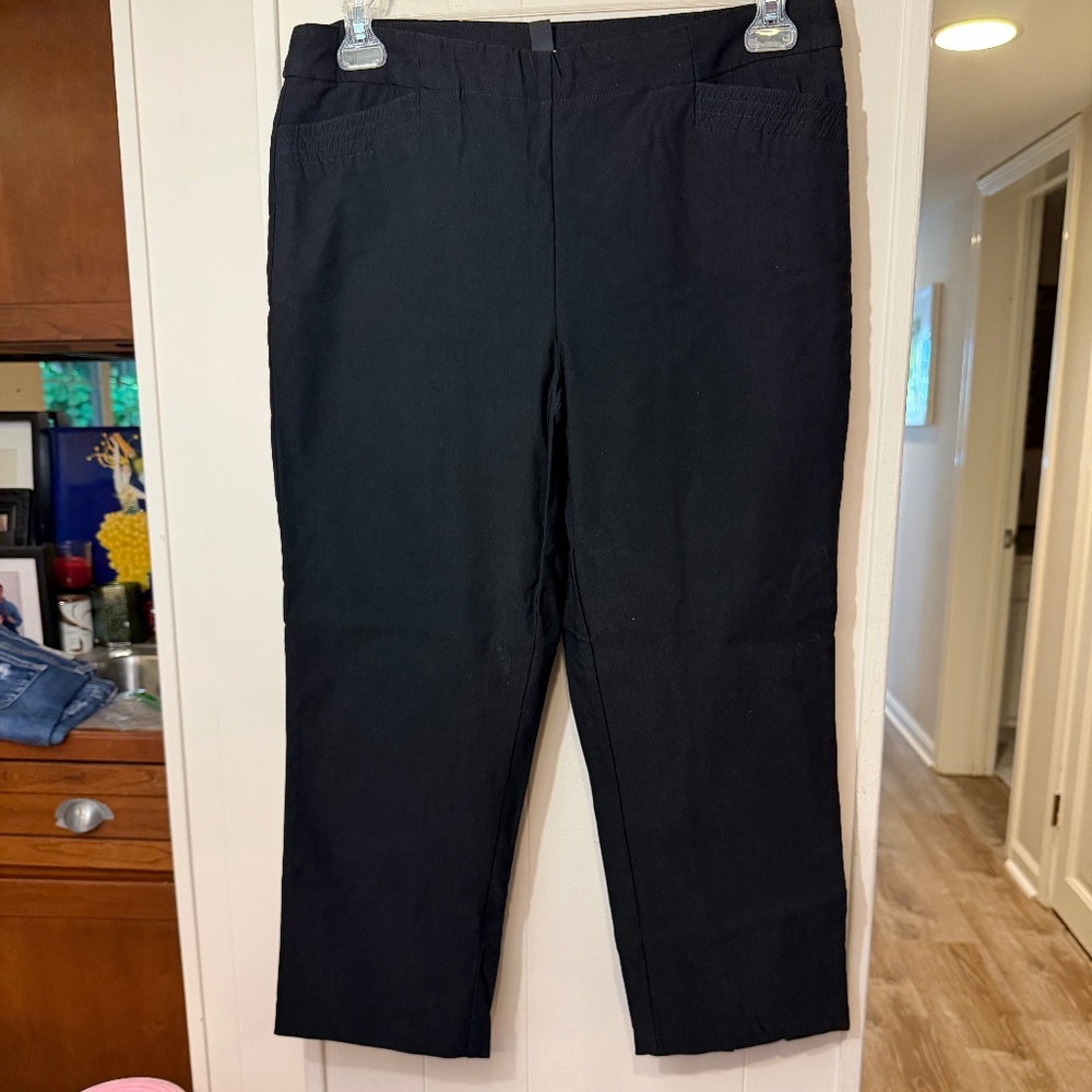 Tribal cropped pull on pants, black - size 12